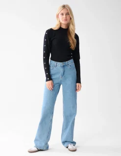 Shoeby Button Coltrui Zwart<DAMES Truien En Sweaters