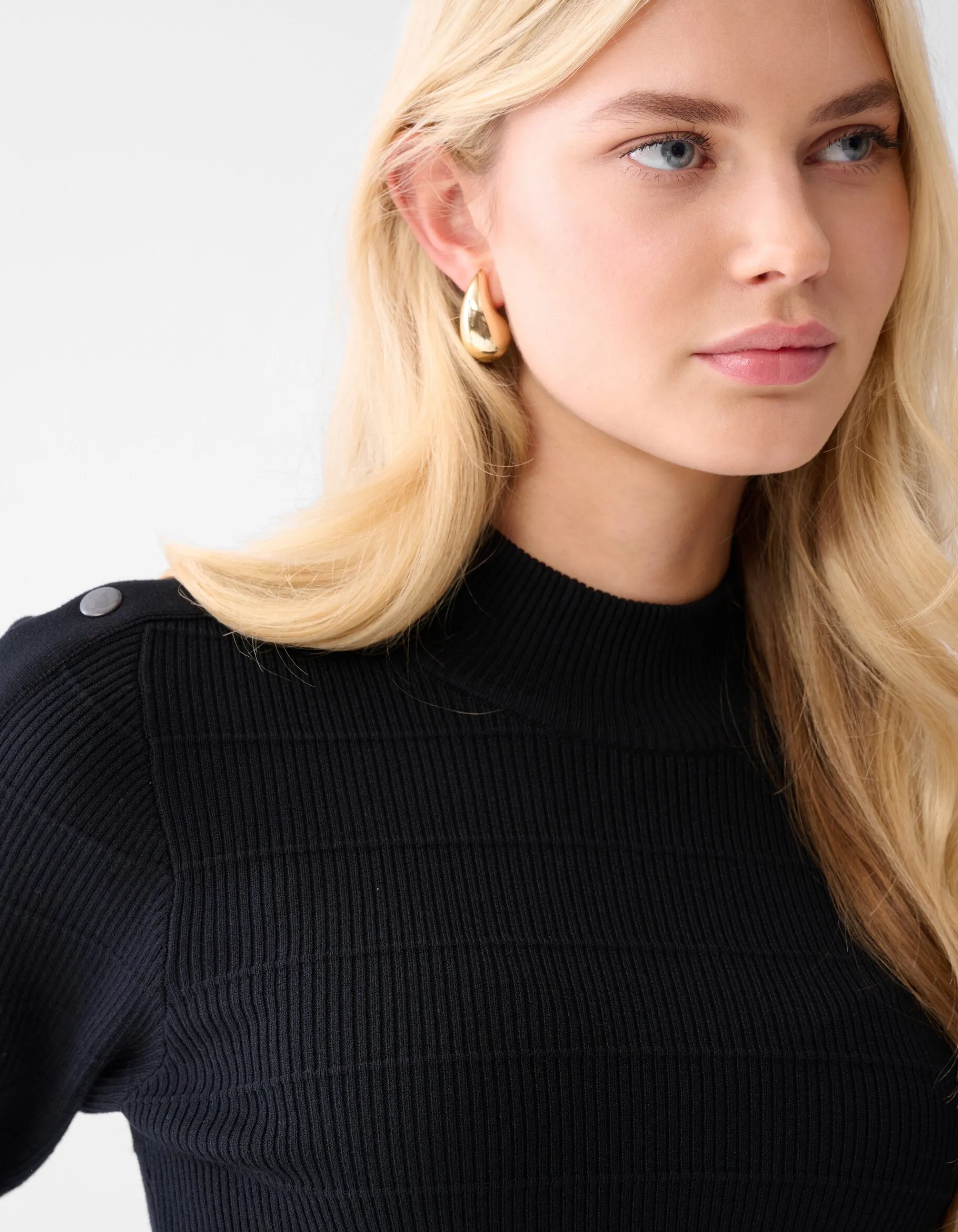 Shoeby Button Coltrui Zwart<DAMES Truien En Sweaters