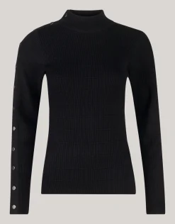 Shoeby Button Coltrui Zwart<DAMES Truien En Sweaters