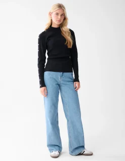 Shoeby Button Coltrui Zwart<DAMES Truien En Sweaters