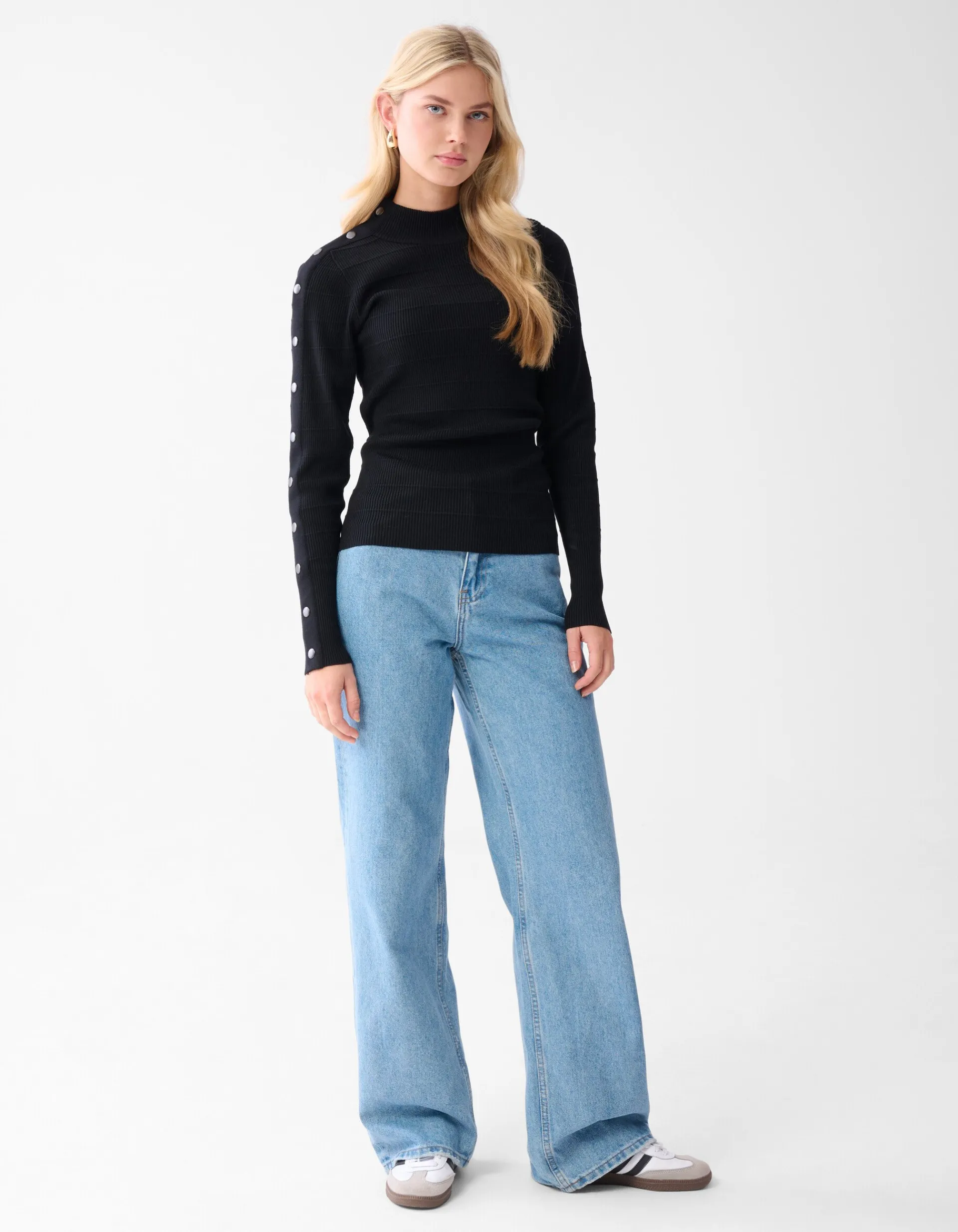 Shoeby Button Coltrui Zwart<DAMES Truien En Sweaters
