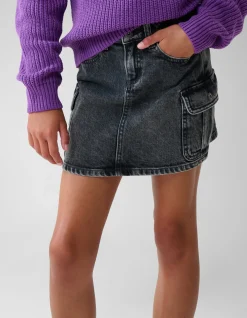 Shoeby Cargo Denim Rok Donkergrijs< Rokken