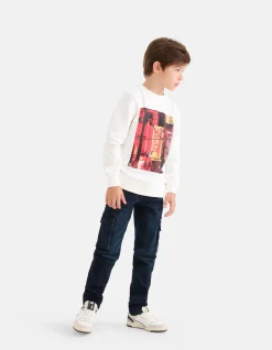 Shoeby Cargo Jeans Blauw/Zwart< Jeans