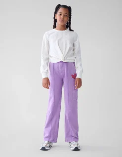 Shoeby Cargo Wide Leg Broek Paars< Broeken