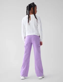 Shoeby Cargo Wide Leg Broek Paars< Broeken