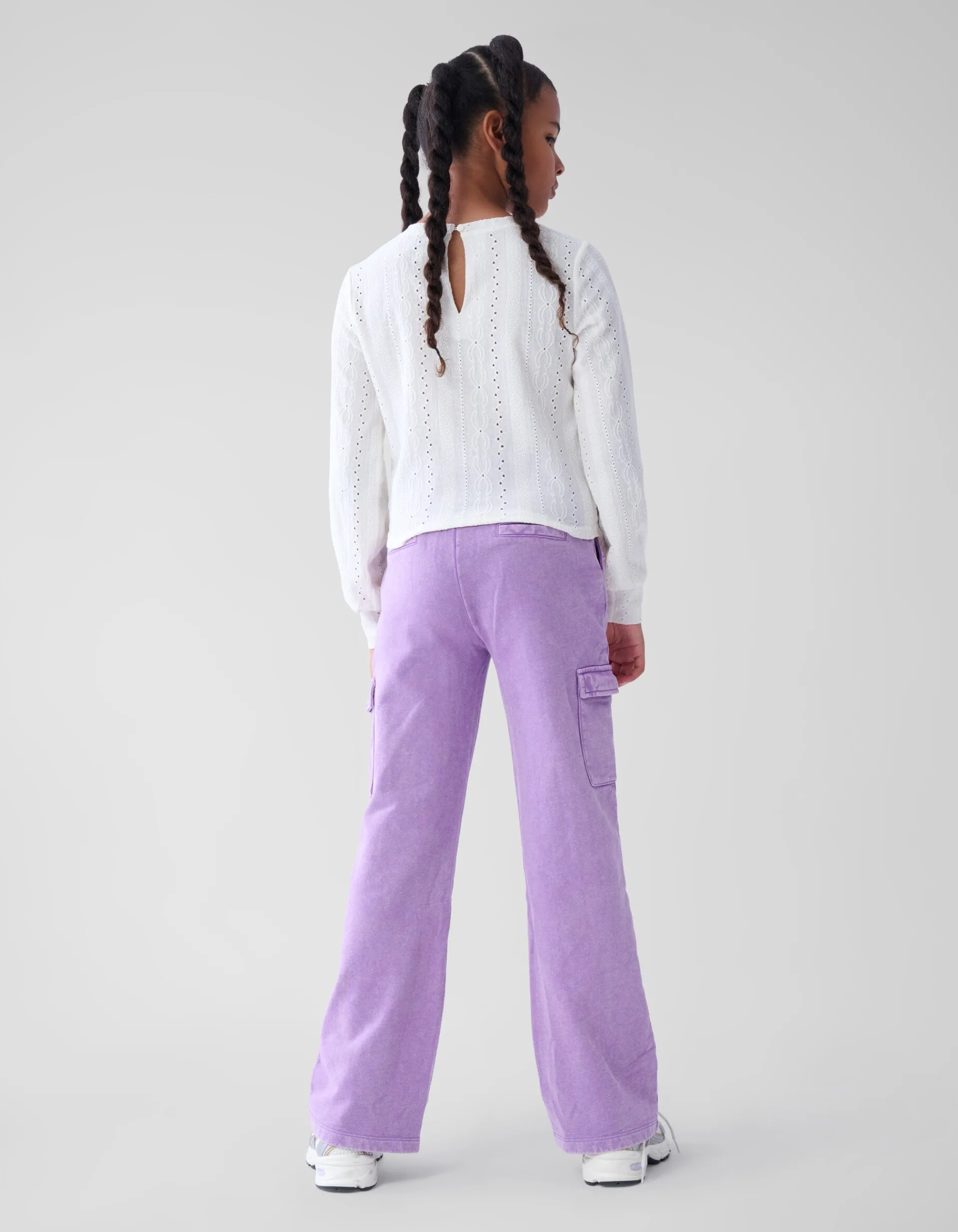 Shoeby Cargo Wide Leg Broek Paars< Broeken