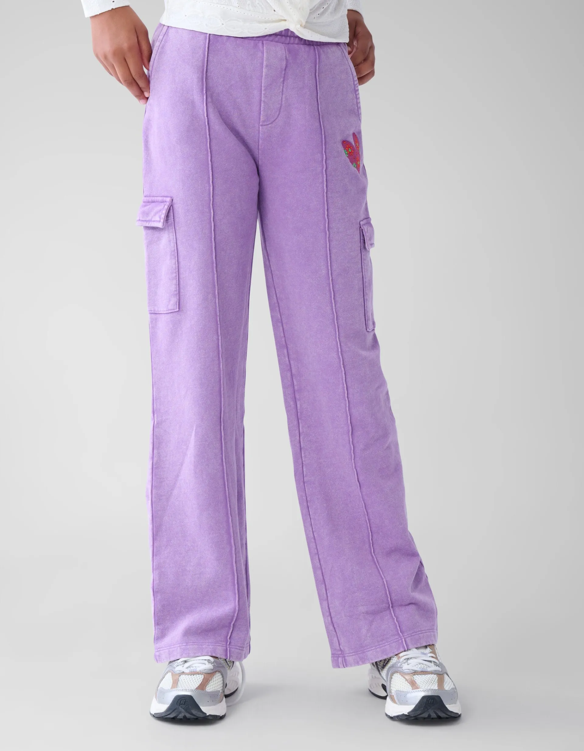 Shoeby Cargo Wide Leg Broek Paars< Broeken