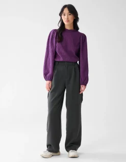 Shoeby Cargo Wide Leg fit Broek Donkergrijs<DAMES Broeken