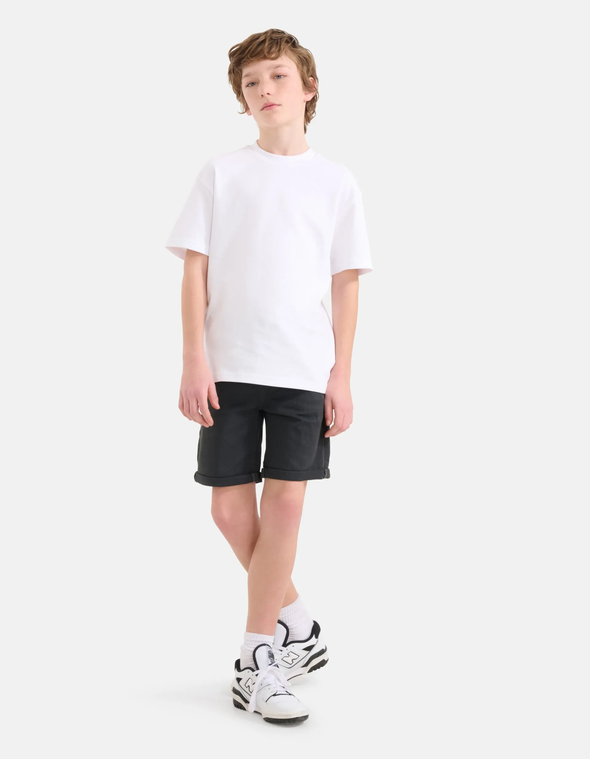 Shoeby Casual Twill Short Donkergrijs< Shorts