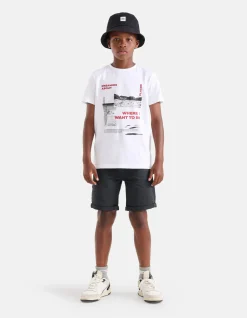 Shoeby Casual Twill Short Donkergrijs< Shorts