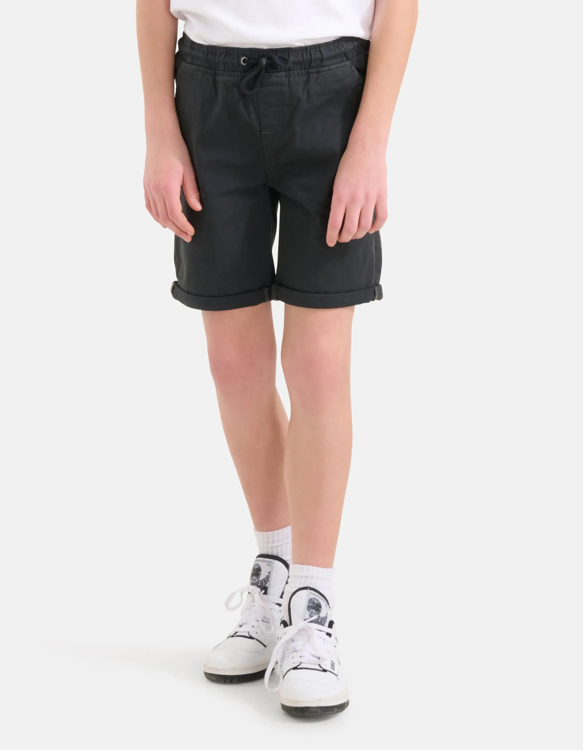 Shoeby Casual Twill Short Donkergrijs< Shorts