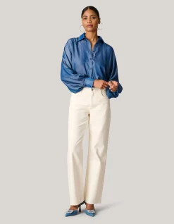 Shoeby Chambray Blouse Blauw<DAMES Blouses