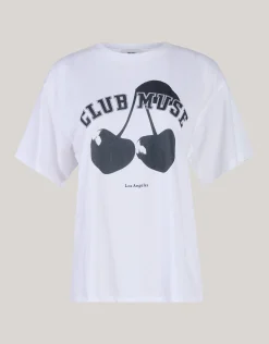 Shoeby Cherry Artwork T-shirt Wit<DAMES T-Shirts