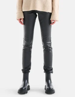 Shoeby Coated Broek Zwart<DAMES Broeken