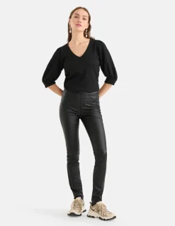 Shoeby Coated Tregging Zwart<DAMES Broeken