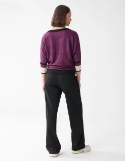 Shoeby Colorblock Glitter Batwing Trui Paars<DAMES Truien En Sweaters