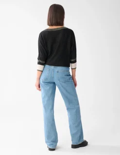 Shoeby Colorblock Glitter Batwing Trui Zwart<DAMES Truien En Sweaters