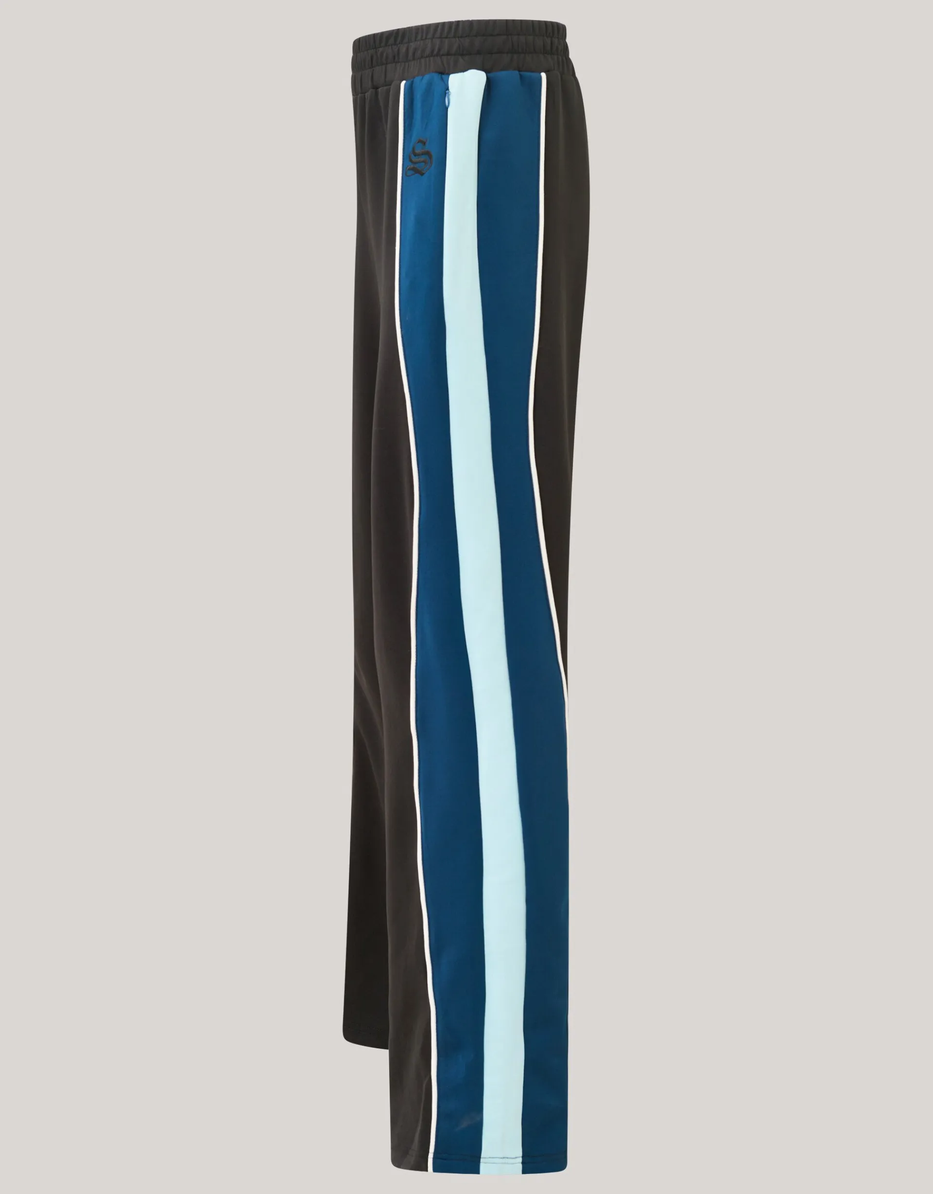 Shoeby Colourblock Wide Leg Broek Zwart/blauw<DAMES Broeken