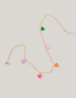 Shoeby Coloured Heart Ketting Goud< Sieraden
