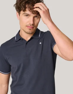 Shoeby Contrast Pique Polo Donkergrijs<Heren T-Shirts En Polo's