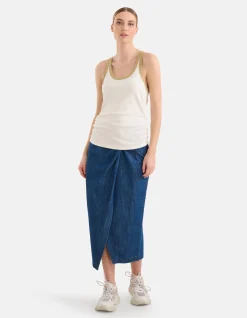 Shoeby Contrast Tanktop Gebroken Wit By Mieke<DAMES Tops