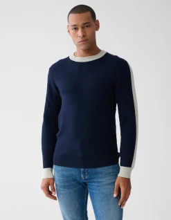 Shoeby Contrast Trui Donkerblauw<Heren Truien En Sweaters