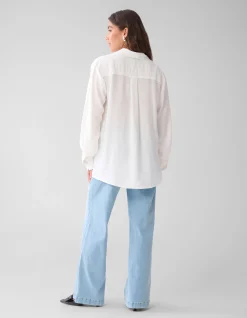 Shoeby Creative Embro Blouse Gebroken Wit<DAMES Blouses