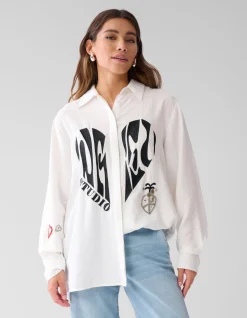 Shoeby Creative Embro Blouse Gebroken Wit<DAMES Blouses