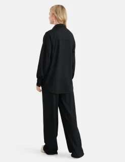 Shoeby Crinkle Blouse Zwart<DAMES Blouses