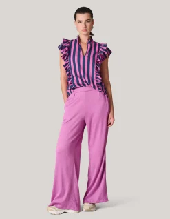 Shoeby Crinkle Broek Roze<DAMES Broeken