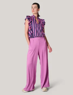Shoeby Crinkle Broek Roze<DAMES Broeken