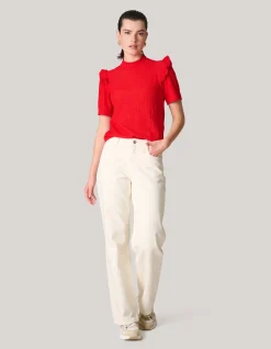 Shoeby Crinkle Ruffle Top Rood<DAMES Tops