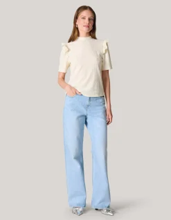 Shoeby Crinkle Ruffle Top Wit<DAMES Tops