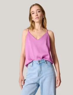 Shoeby Crinkle Singlet Roze<DAMES Tops