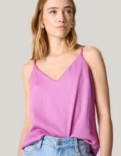 Shoeby Crinkle Singlet Roze<DAMES Tops