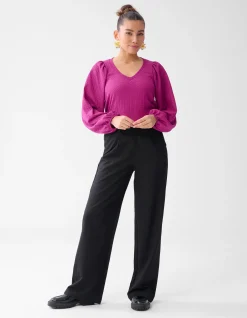 Shoeby Crinkle Top Paars<DAMES Tops