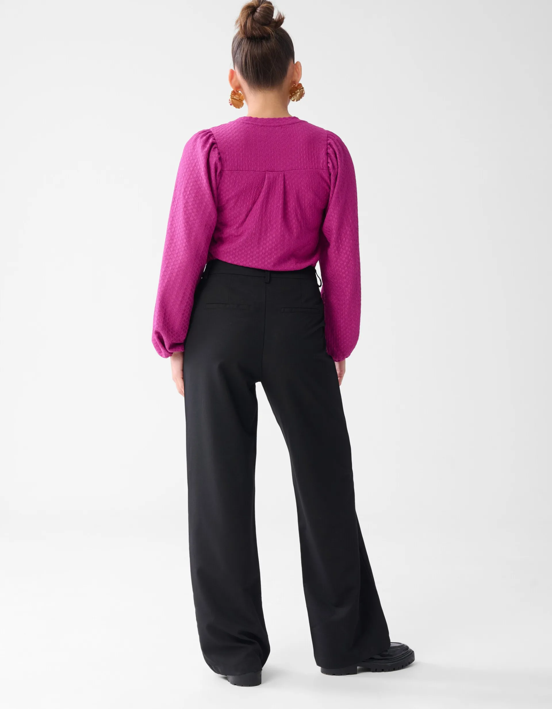 Shoeby Crinkle Top Paars<DAMES Tops