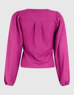 Shoeby Crinkle Top Paars<DAMES Tops
