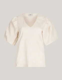 Shoeby Crinkle T-shirt Gebroken Wit<DAMES T-Shirts
