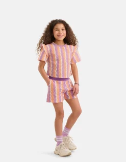 Shoeby Crochet Top Paars< Tops Korte Mouw