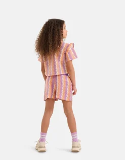 Shoeby Crochet Top Paars< Tops Korte Mouw