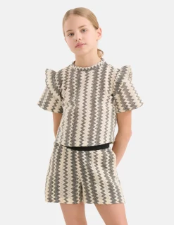 Shoeby Crochet Top Zwart< Tops Korte Mouw