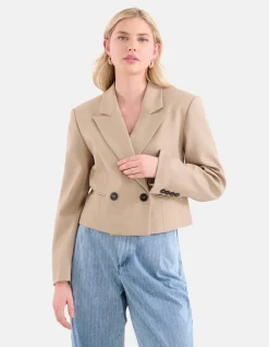 Shoeby Cropped Blazer Beige<DAMES Blazers