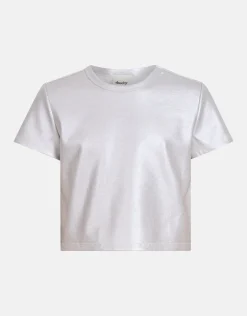 Shoeby Cropped Top Zilver< Tops Korte Mouw