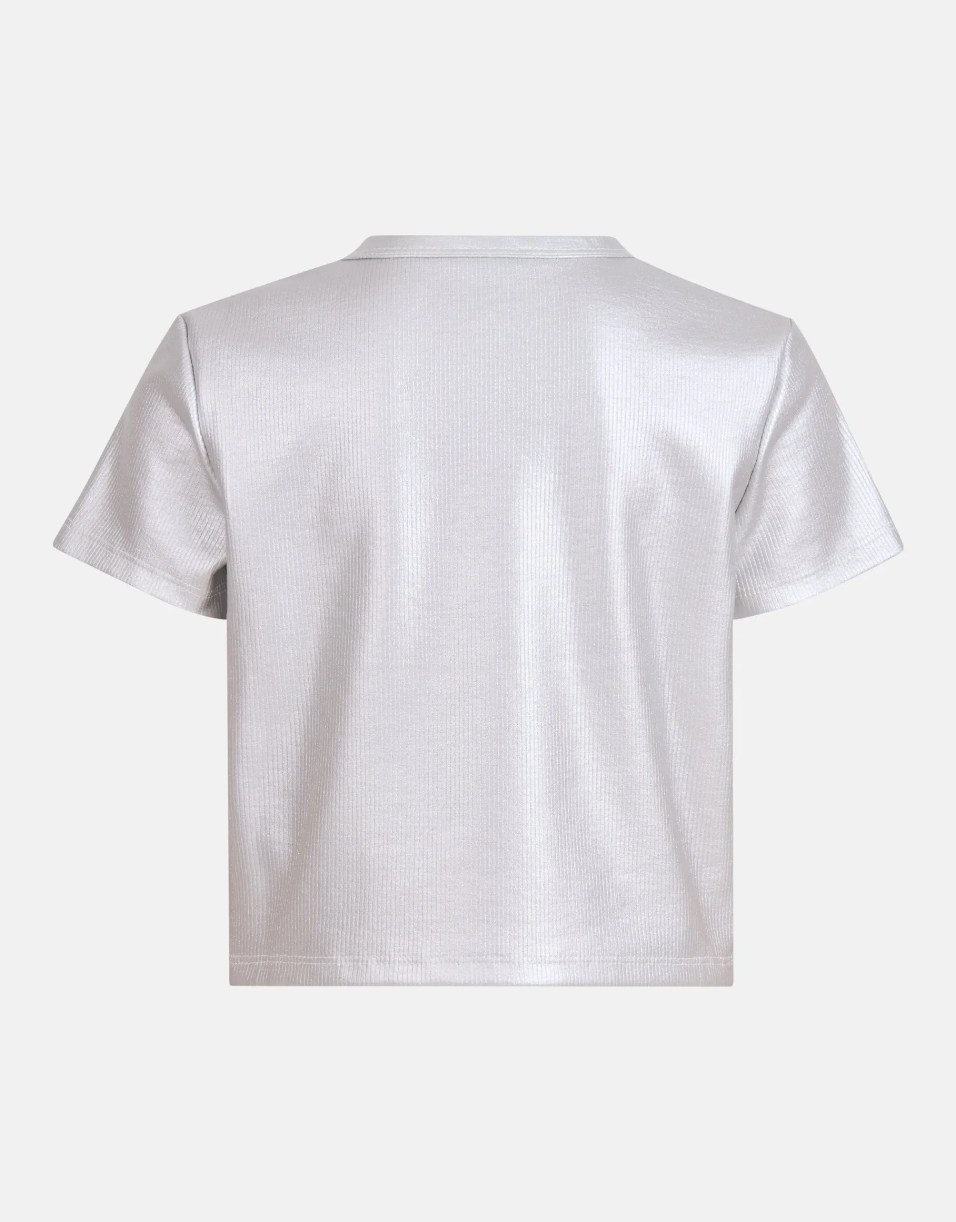 Shoeby Cropped Top Zilver< Tops Korte Mouw