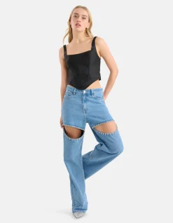 Shoeby Cropped Top Zwart<DAMES Tops