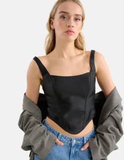 Shoeby Cropped Top Zwart<DAMES Tops