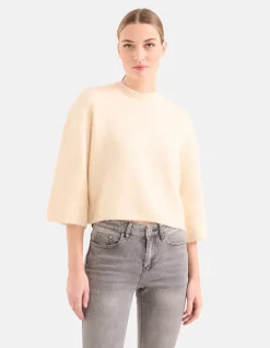 Shoeby Cropped Trui Gebroken Wit<DAMES Truien En Sweaters