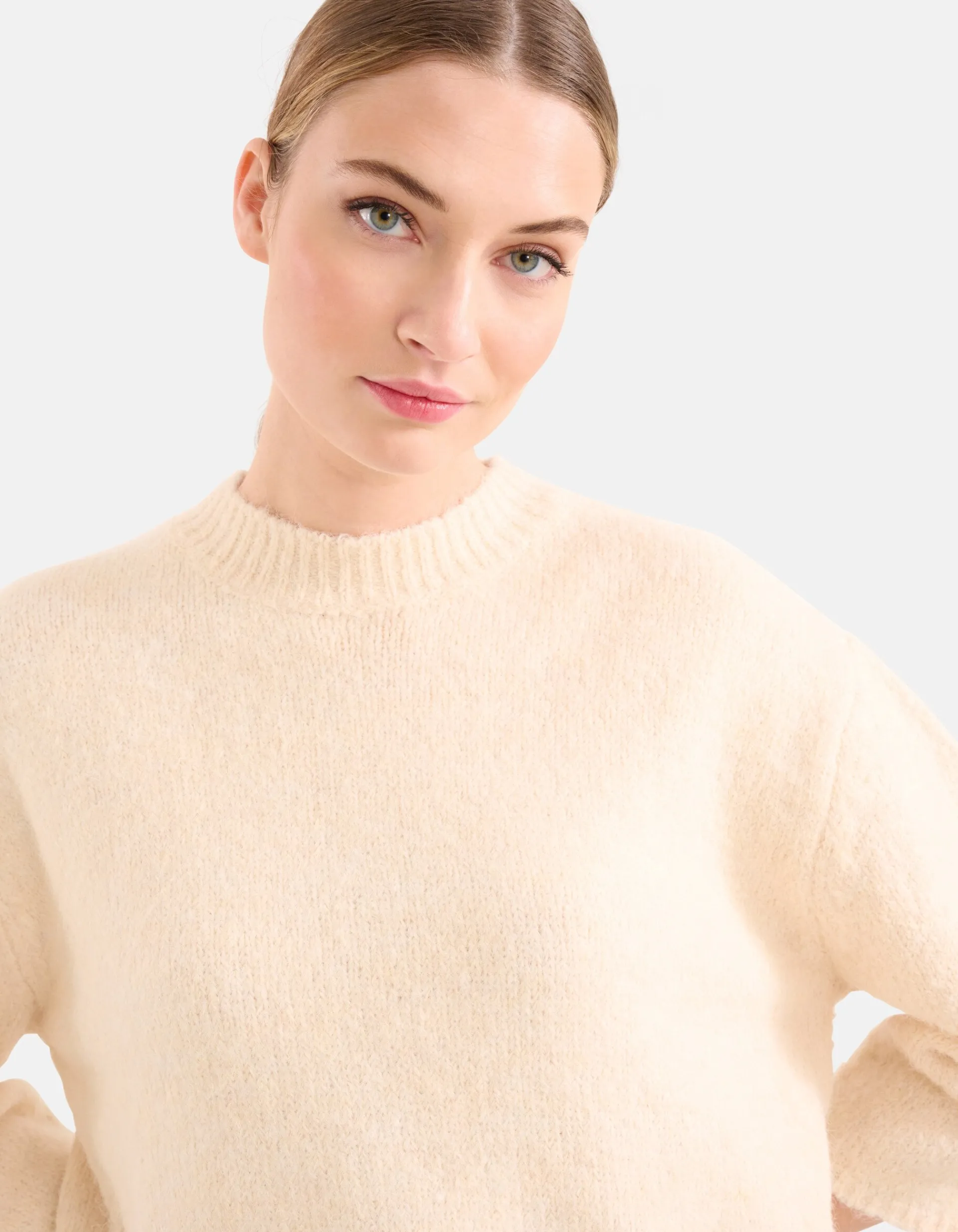 Shoeby Cropped Trui Gebroken Wit<DAMES Truien En Sweaters