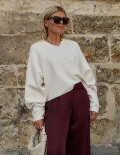 Shoeby Cropped Trui Gebroken Wit By Lonneke<DAMES Truien En Sweaters